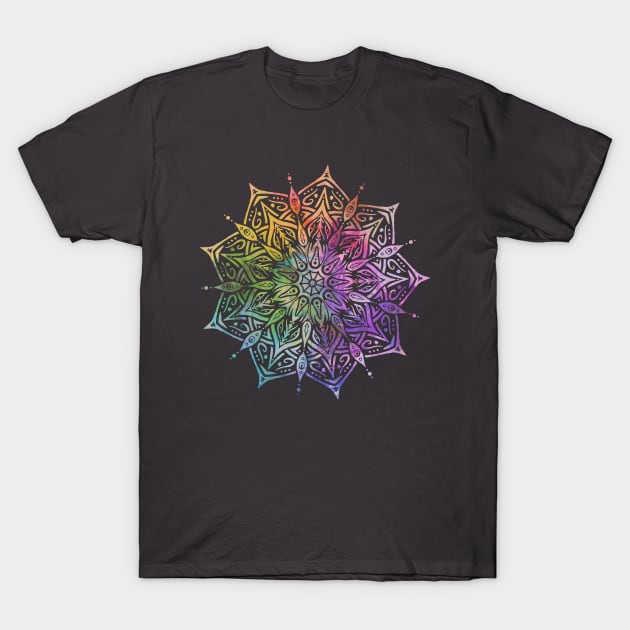 Rainbow Pride Mandala T-Shirt by Liquid Feline